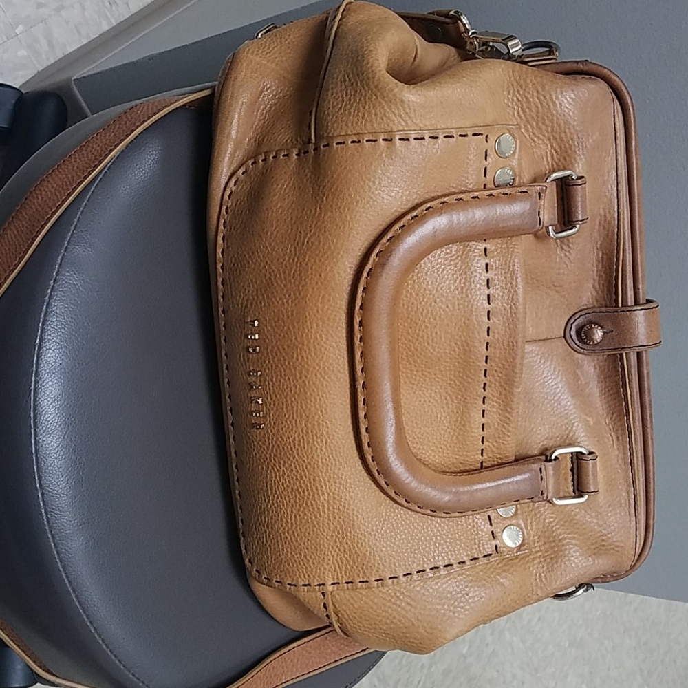 Ted Baker Foxell Stab Stitch large tan Tote